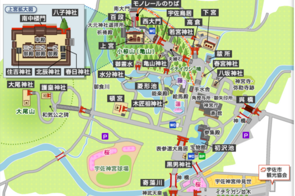 宇佐神宮のマップ
