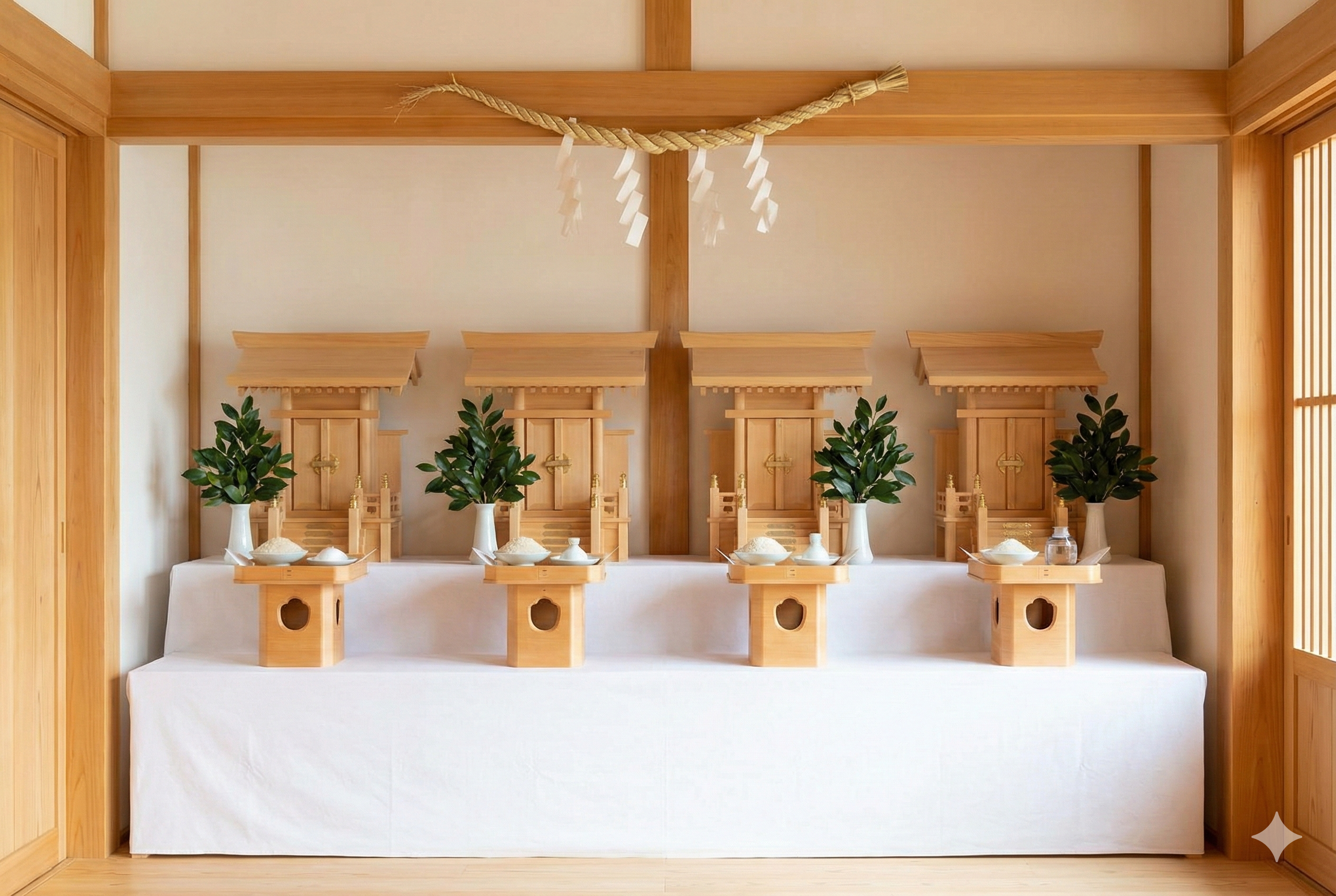 神様が四柱祀られているイメージ画像