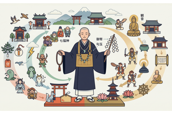 多神教と混ざりすぎている日本のお坊さんのイメージ図解画像